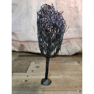 Halloween black nest glitter scary Bare Branch tree Department 56 Village access